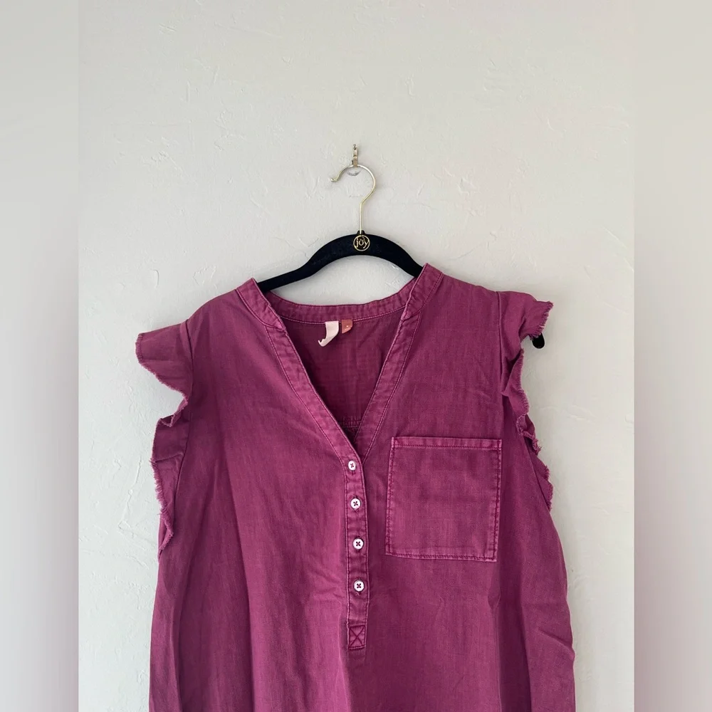 ✨ANTHROPOLOGIE PILCRO FLOUNCED RASPBERRY TUNIC DRESS M - Picture 6 of 7